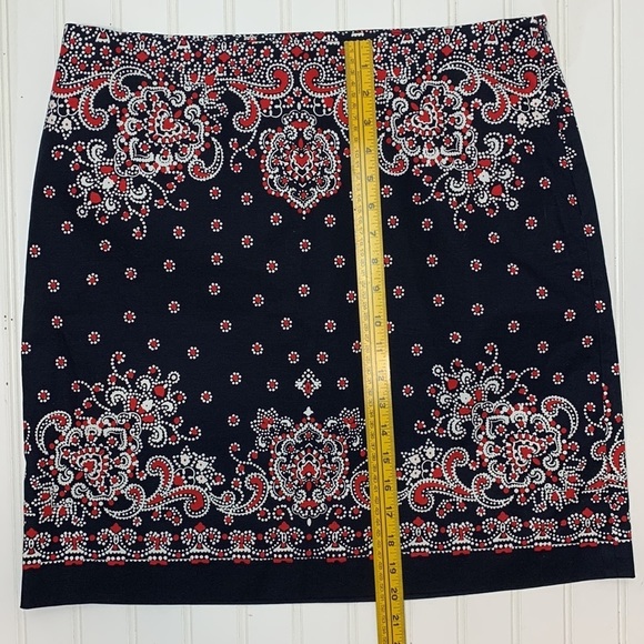 Talbots red white and blue lined skirt EUC 12 - Picture 3 of 9
